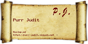 Purr Judit névjegykártya